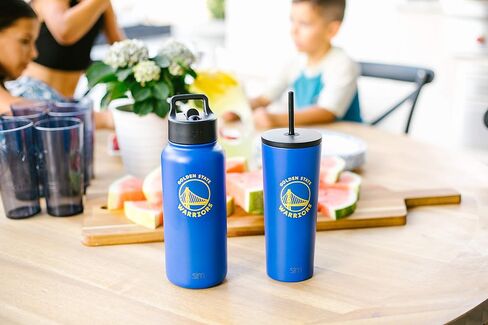 Simple Modern Officially Licensed NBA Los Angeles Lakers Water Bottle with Straw Lid | Vacuum Insulated Stainless Steel 32oz Thermos | Summit Collection | LA Lakers in Saudi Arabia