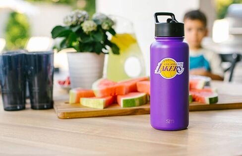 Simple Modern Officially Licensed NBA Los Angeles Lakers Water Bottle with Straw Lid | Vacuum Insulated Stainless Steel 32oz Thermos | Summit Collection | LA Lakers in Saudi Arabia