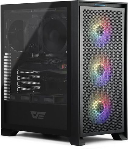 حافظة كمبيوتر DarkFlash ATX، مروحة 3 × 120 مم مثبتة مسبقًا، حقيبة كمبيوتر للألعاب مع لوحة أمامية شبكية، حافظة متوسطة الحجم لتدفق الهواء بلوحة جانبية من الزجاج المقسى (أبيض) in Kuwait