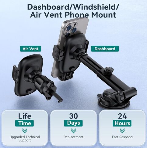 Car Phone Holder[Military-Grade 360°Suction Cup]Phone Holders for Your Car Universal Accessories Air Vent Dashboard Windshield Phone Mount Automotive Cradles Fit for iPhone Android Smartphone in Saudi Arabia