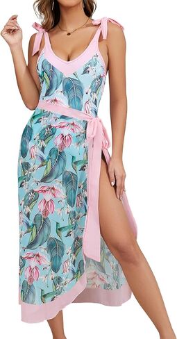 SHEKINI Adjustable Two Piece Swimsuit Tummy Control One Piece Bathing Suit with Matching Cover Up Floral Women Swimsuit Set in Saudi Arabia