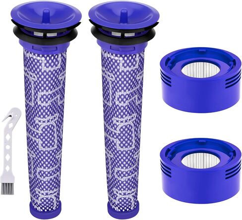 V8 Filter Replacement for Dyson V8 Animal V8 Absolute V8 Motorhead Origin SV10 V7 Animal V7 Cordless Stick Vacuum, 2 HEPA Post Filters+2 Pre Filters, Part # 965661-01 & 967478-01 in Saudi Arabia