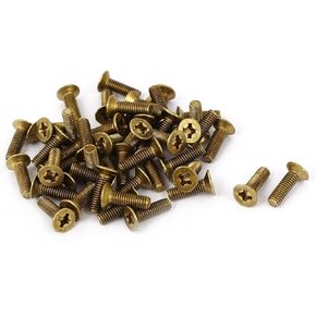 uxcell M3 x 10mm Brass Phillips Drive Bolts Countersunk Screws GB819 50 Pcs
