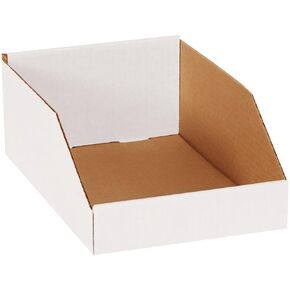 Choice Shipping Supplies Open Top Bin Boxes, 8' x 12' x 4 1/2', White, 50/Bundle
