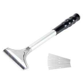 OCS Parts 12-Inch Flat Top Grill Scraper with 4" Scraper Blade | Heavy-Duty Multipurpose Scaper for Grills, Griddles and Kitchen Surfaces | includes Five 4-Inch Scraper Blades