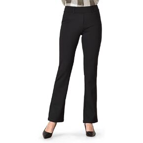 Balleay Art Women’s Work Pull-On Straight Leg Yoga Dress Pants, Belt Loops, Dress Yoga Pants for Office, Long Workout Pants