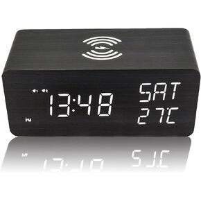 HURRISE Digital Clock, Charging Adjustable LED Clock,Digital Alarm Clock for Bedrooms,Digital Bedroom Alarm Clock,Bedside Digital Alarm Clock for Kids, Adults, Heavy Sleepers