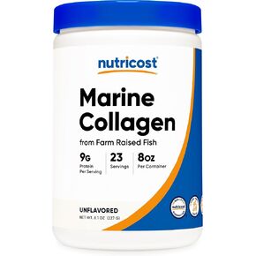 Nutricost Marine Collagen Powder Sustainably Sourced Fish (8 oz) - 23 Servings, 9 G Protein Per Serving, Non-GMO, GMP Compliant