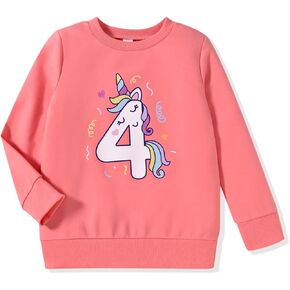 Honeybaby 4th Birthday Shirt for Toddler Girls 4 Year Old Fourth Four Sweatshirt