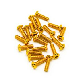20pcs M3x10mm Button Head Screws 6063 Aluminum Hex Socket (Anodized Colors) (Black)