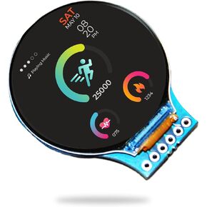 RoundyFi - Compact 1.28" Round LCD Display Based on ESP-12E ESP8266 WiFi Transceiver Module 240×240 Resolution Display with GC9A01 Driver and SPI Interface