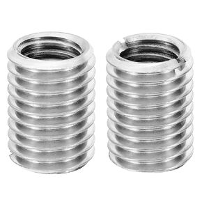 PATIKIL Thread Adapters Sleeve Reducing Nut, 2 Pcs M16xM10x15mm Male to Female Repair Insert Nut Screw Reducer Conversion Stainless Steel Fastener, Silver Tone