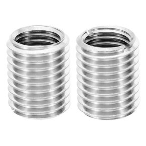 PATIKIL Thread Adapters Sleeve Reducing Nut, 2 Pcs M16xM10x15mm Male to Female Repair Insert Nut Screw Reducer Conversion Stainless Steel Fastener, Silver Tone