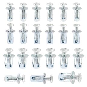 16 pcs Jack Nuts, Plain Carbon Steel Petal Expansion Insert Nuts for Thin Metal Hollow Wall Iron (M4 x 20)