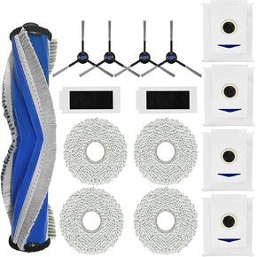 Replacement Accessories Compatible with Yeedi M12 PRO+, for Ecovacs DEEBOT T30 Omni T30 PRO MAX Vacuum Cleaner, 1 Main Brush, 4 Side Brushes, 2 Hepa Filters, 4 Mop Pads, 4 dust Bags
