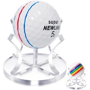 2 Pcs Acrylic Small Ball Stand Holder Clear Sport Ball Display Rack Baseball Display Stand Golf Ball Display Holder for Baseball Golf Softball Tennis Ball Spheres Display