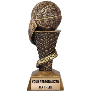 Crown Awards Basketball Trophy | 7 3/4" Elite Basketball Team Trophies Custom | Free Engraving Included Prime