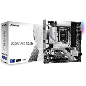 ASRock B760 Pro RS/D4 Motherboard, Compatible with Intel 12th and 13th Generation CPU (LGA1700), B760 Chipset, DDR4 ATX Motherboard
