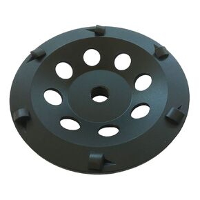 5" PCD Grinding Wheel for Epoxy, Glue, Mastic and Paint, 5 Crushed Chip PCD Segments, 5/8"-11 Threaded Arbor