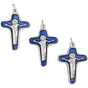 Three Pack of Crucifix Pendants | Add to DIY Rosary or Religious Jewelry | Great Catholic Gift for First Holy Communion or Confirmation | Made in Italy