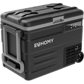 EUHOMY 12 Volt Car Refrigerator, 80 Quart(75L) Electric Cooler 0℉~68℉, Car fridge 12/24V DC & 110-240V AC Portable Refrigerator with Wheels, 12V Fridge for Camping, Trip, Truck, Boating, Home.
