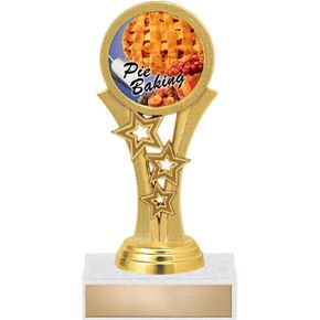Crown Awards Pie Baking Trophies, 5 1/2" Starbeam Pie Baking Trophy, Engraving Included Prime