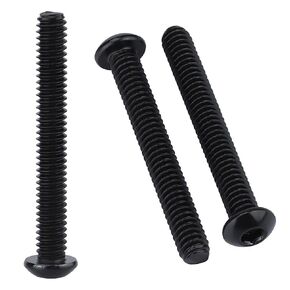 #10-32 x 3/4" (50 Pack) Button Head Socket Cap Screws Bolts, Stainless Steel 304 (18-8), Allen Hex Drive, Coarse Thread, Fully Threaded, Black Coated