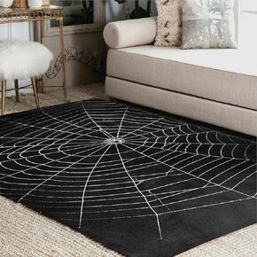 ALAZA Spider Web Halloween Black Area Rug Rugs for Living Room Bedroom 7' x 5'