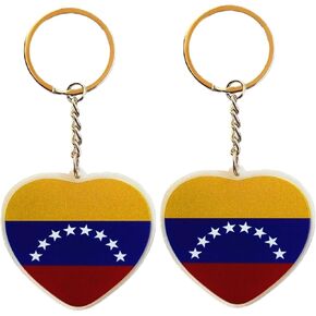 JAVD 2 Pack Venezuela Flag Keychain Venezuelan Key Ring