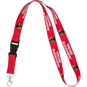 Desert Cactus Chicago Blackhawks Lanyard NHL National Hockey League Car Keys ID Badge Holder Keychain Detachable Breakaway Snap Buckle (Lanyard 1 - Red)