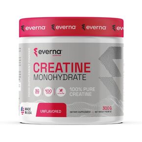 Creatine Monohydrate Powder, 10.58oz (300g) Unflavored, 100 Servings, 100% Pure Creatine