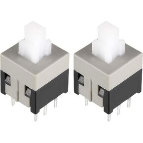 uxcell 8.5x8.5x14mm PCB DIP Mounting Tact Tactile Push Button Switch Self Lock 6 Pin 20PCS