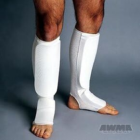 Pro Force Combination Cloth Shin/Instep Guards - White - X-Large
