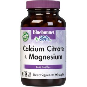 BlueBonnet Calcium Citrate Plus Magnesium Caplets, 90 Count