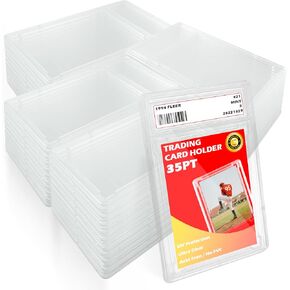 24 Pack Card Case Holder,Graded Card Slab Baseball Card Sleeves Trading Card Holder 35 PT Hard Plastic Card Protectors with Label Position for YuGiOh, MTG Games and Sport Cards