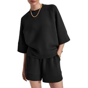 Bliwov المرأة قطعتين مجموعات الصيف صالة وتتسابق 2 قطعة Sweatshorts موضة رياضية 3/4 كم الملابس الرياضية العصرية