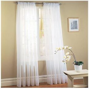 Comfy Deal 2 Pieces Beautiful Elegance Fully Stitched Window Sheer Voile Curtain Panel (Rust Brown)