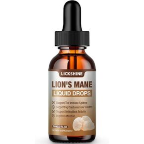 1 Pack Lions Mane Supplement Liquid Mushroom Extract Drops for Memory, Focus & Clarity - Brain Booster - Lions Mane Tincture for Natural Immune Support, Vegan, Organic, 2 Fl Oz