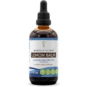 Secrets of the Tribe Lemon Balm Alcohol-Free Tincture Liquid Extract, Lemon Balm (Melissa officinalis) (4 fl oz)