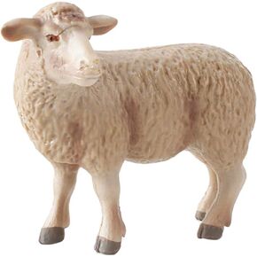 Kisangel Sheep Figure Plastic Realistic Merino Sheep Farm Animals Model Barn Farm Figurines Small Lamb Poultry for Collection Desk Ornament