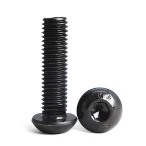 SUNXULIMI M4 x 25mm Button Head Socket Cap Screws Bolts, 10.9 Grade Alloy Steel, Black Oxide Finish, Metric Allen Hex Drive, Fully Threaded, 50PCS