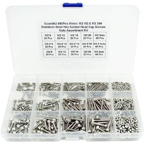 480 قطعة متري M2 M2.5 M3 304 سداسية من الفولاذ المقاوم للصدأ المقبس غطاء رأس مسامير المكسرات مجموعة متنوعة in Kuwait