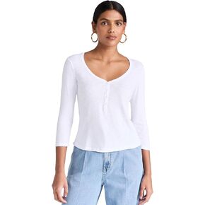 بلوزة Rowena للسيدات من L'AGENCE بأكمام 3/4 كم هينلي in Kuwait