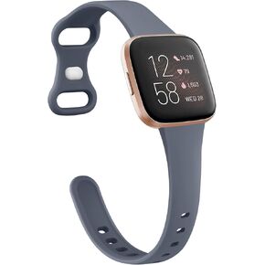 Vanjua Slim Band for Fitbit Versa 2 Bands Women, Soft Silicone Adjustable Replacement Wristbands Sport Strap Compatible with Fitbit Versa 2 / Fitbit Versa/Versa Lite/Versa SE Smartwatch