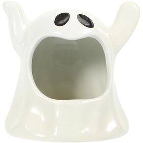Ceramic Ghost Candle Holder Candle Stand Resin Candle Holder Ghost Tealight Container Festival Candle Holder Halloween Tealight Container Ghost Candlestick Holder Halloween Decor