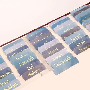 Laminated Bible Tabs, Gold Foil Large Print Bible Study Journaling Supplies, Christian Gift for Women and Men, 90 Book Index Tabs for Old and New Testament, Includes 24 Blank Tabs