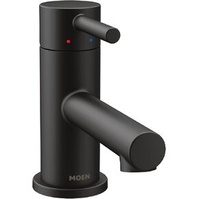 Moen Align Matte Black One-Handle Single Hole Low Profile Modern Bathroom Faucet with Drain Assembly, 6191BL