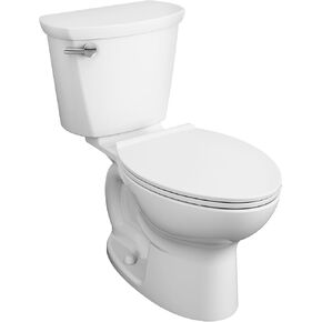 American Standard 609CA001.020 Cadet PRO Two-Piece Toilet with Slow-Close Seat and Wax Ring, Elongated Front, Standard Height, White, 1.28 gpf