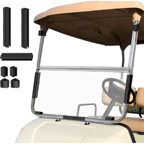 Golf Cart Foldable Windshield 3/16" (5MM) Thicken Only Fits 2003-2006 Yamaha G22, Fits 1"×1" Strut Rail Front Folding Acrylic Windshield Replacement, Included Mounting Hardware