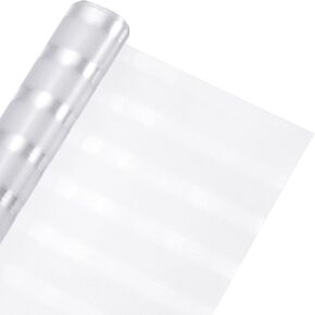 uxcell Window Privacy Film, Frosted Glass Window Film Non Adhesive Static Cling Sun Blocking Window Covering for Home Bathroom Glass Door(Horizontal Stripes, 157.5 Inch x 3 Inch)